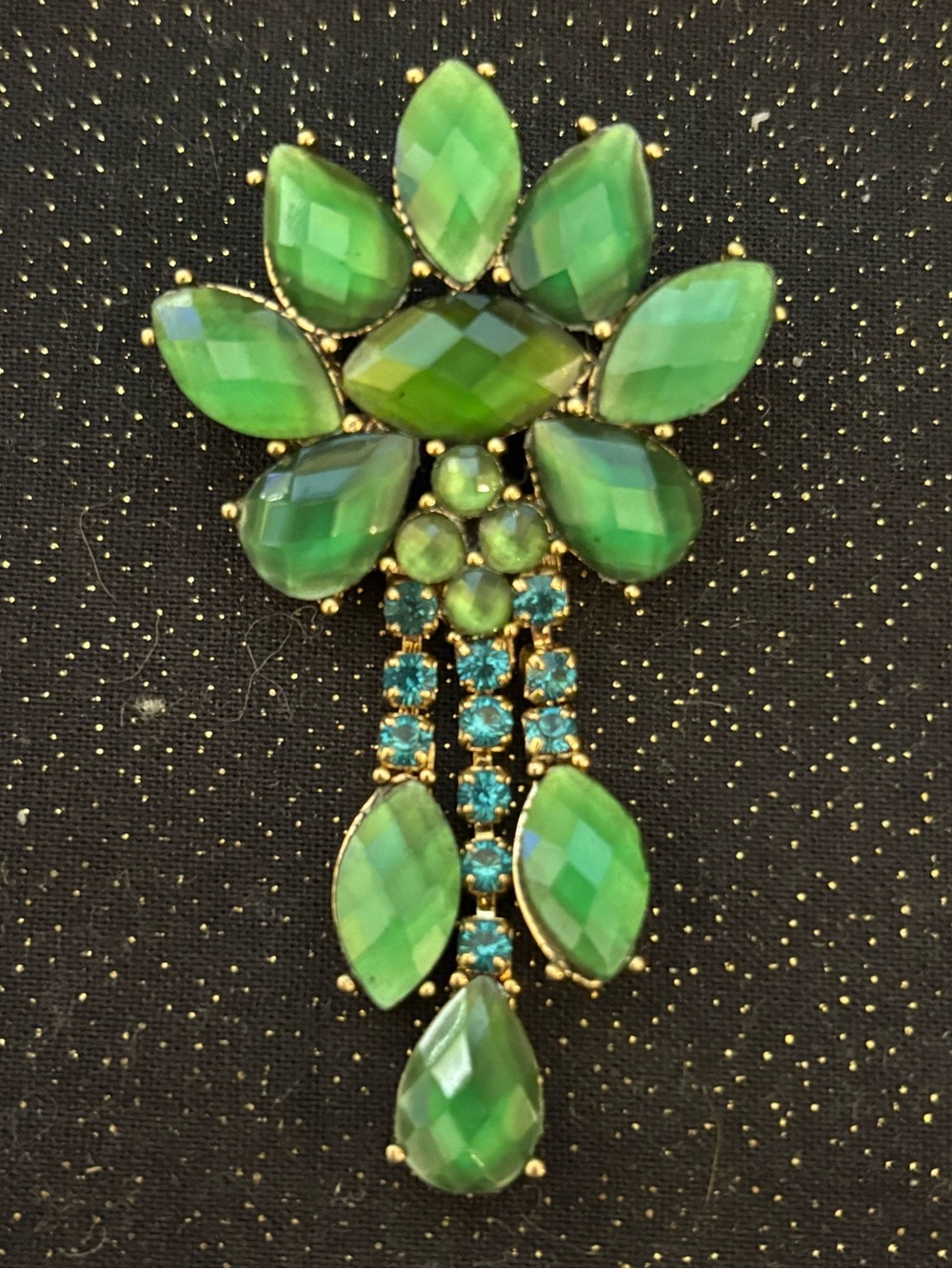 Liz Claiborne Green Brooch